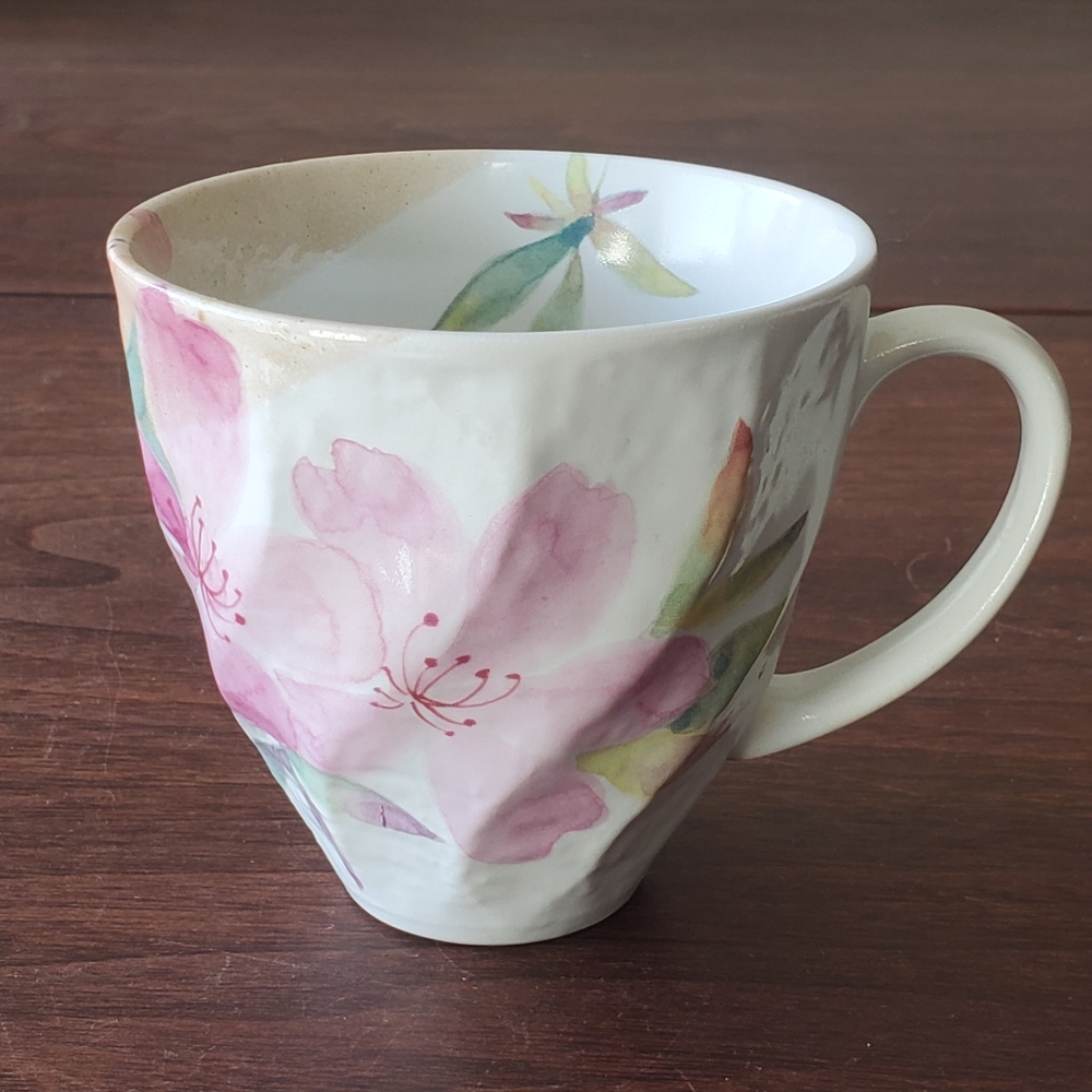 Beautiful Japanese 10oz Handpainted Flower Ceramic Mug Cup Rhododendron